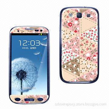 Gel Sticker for Samsung Galaxy S3 with PU Crystal Gel